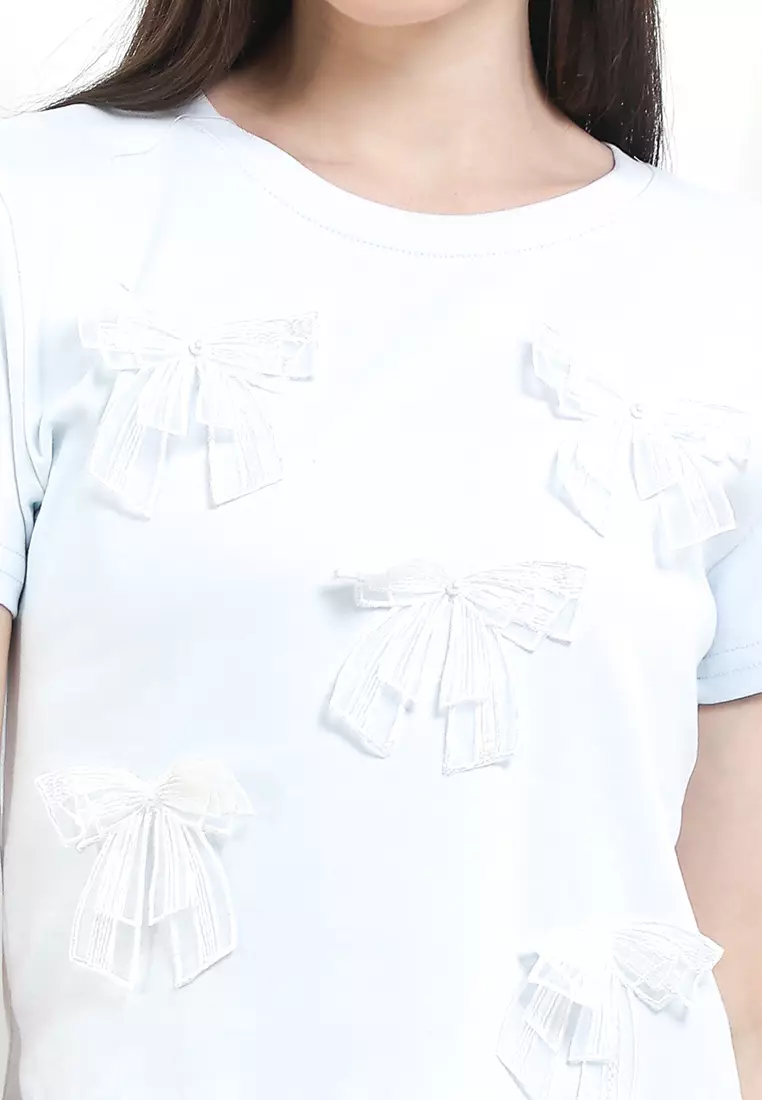 S/S T Shirt W/ 7 Bows Patches