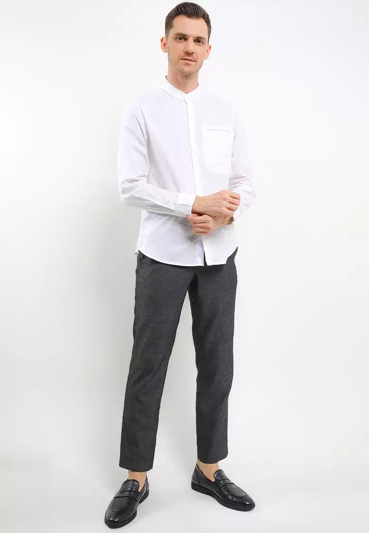 Kemeja Lengan Panjang Slim Fit - White