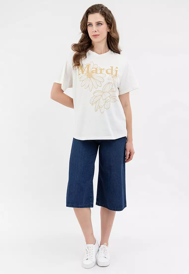  Tshirt Triple Flower_Cream Peanut