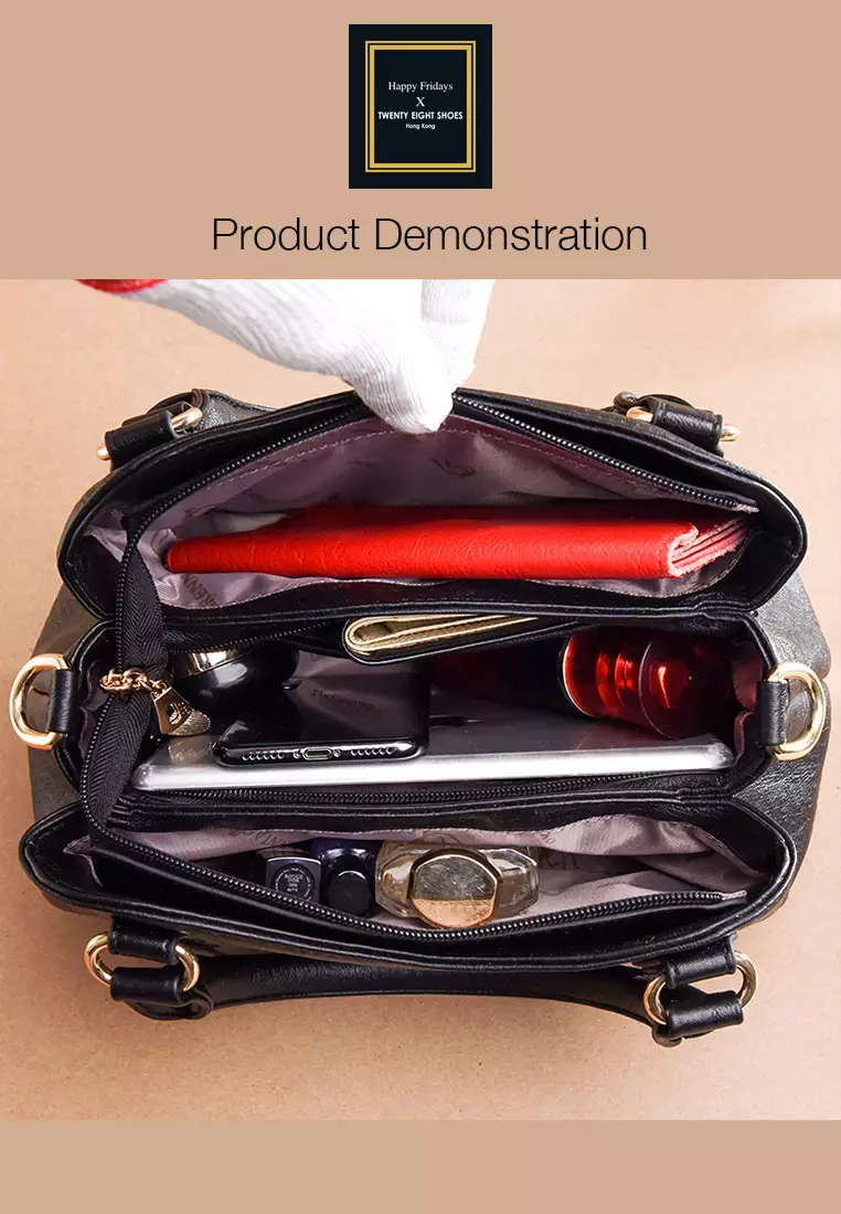 Stylish Textured Faux Leather Three Way Handbag JW HD-2674