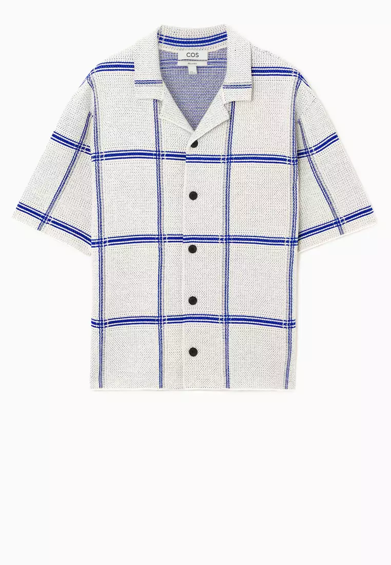 Checked Knitted Short-Sleeved Shirt