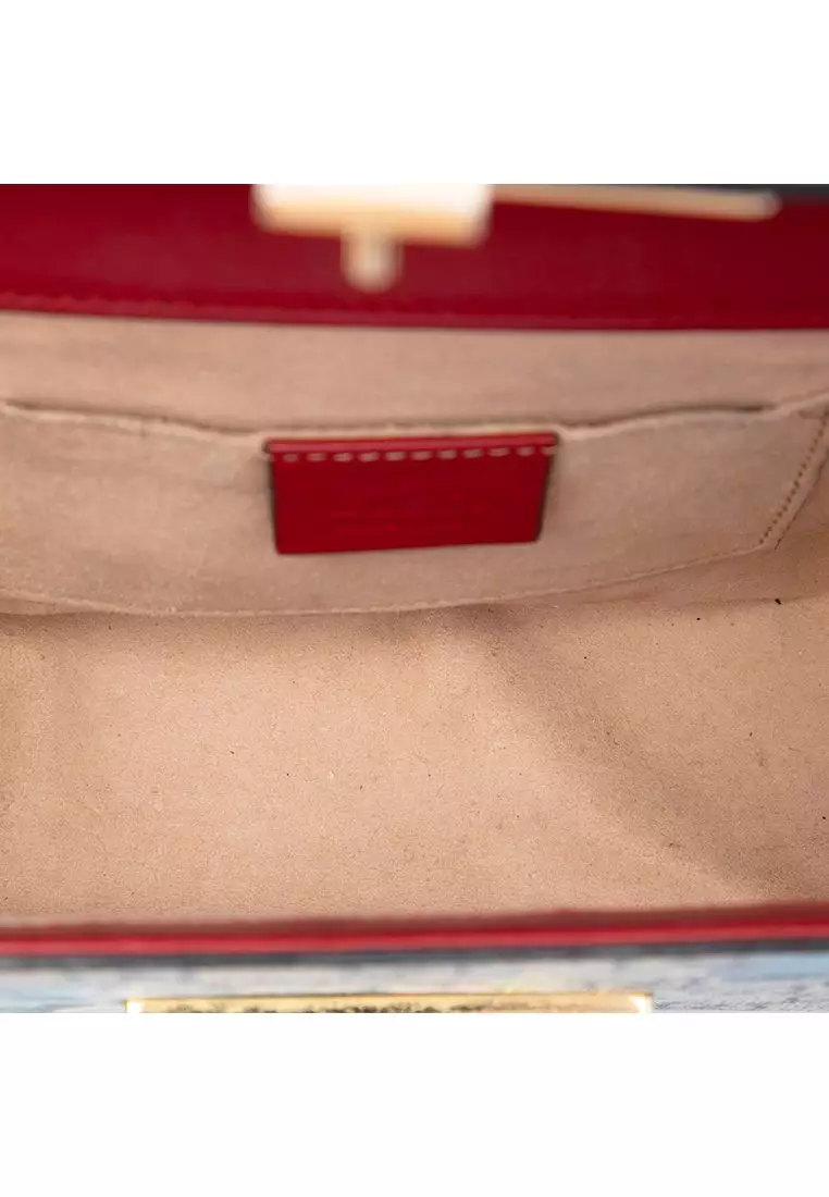 Pre-Loved Gucci Small Gg Supreme Blooms Padlock Crossbody