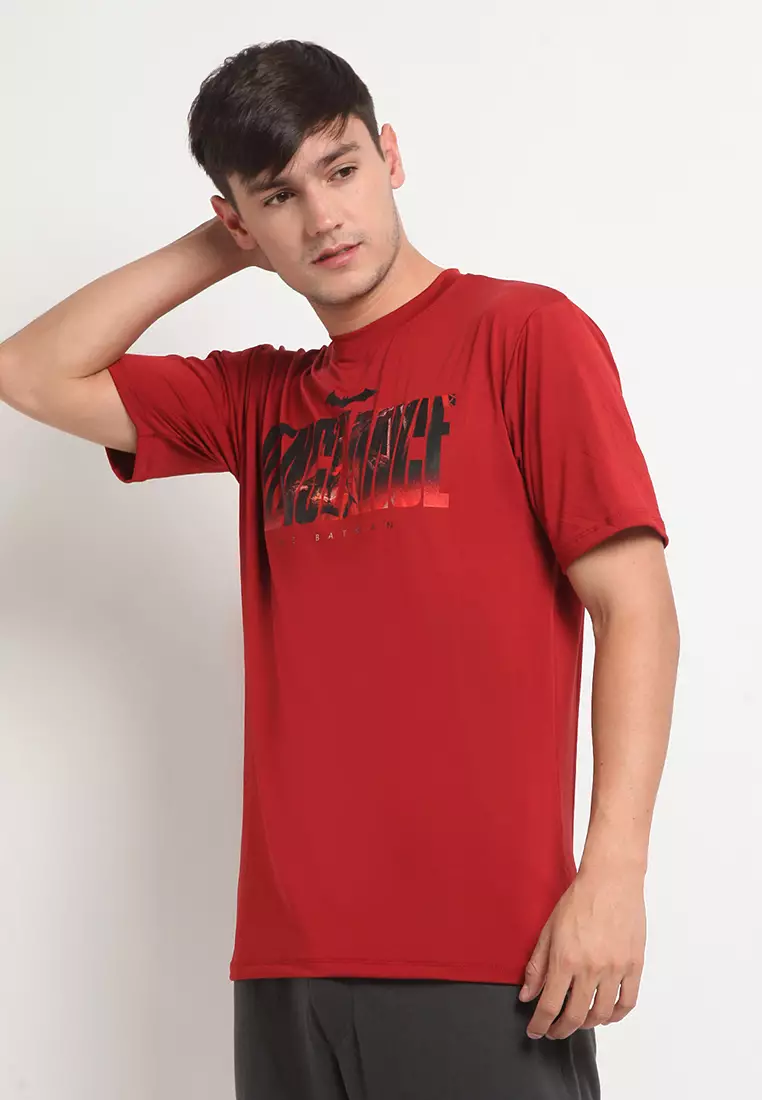 Flexzone Sporty Tee The Batman Movie Vengeance Graph DC Comics Maroon