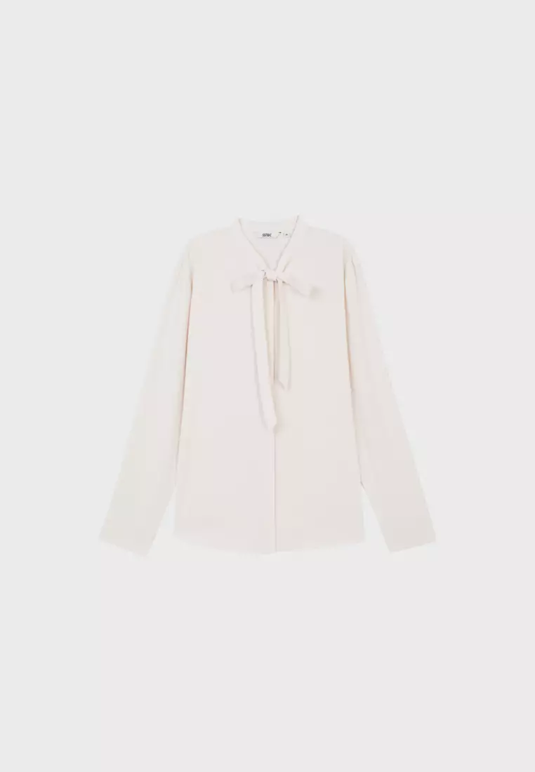 Ivory Wide Placket Long Sleeve Top