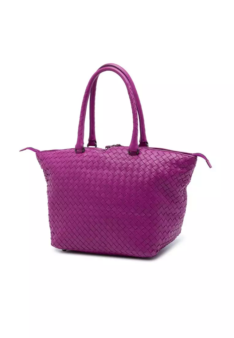 Pre-Loved Bottega Veneta Nappa Intrecciato Zip Tote