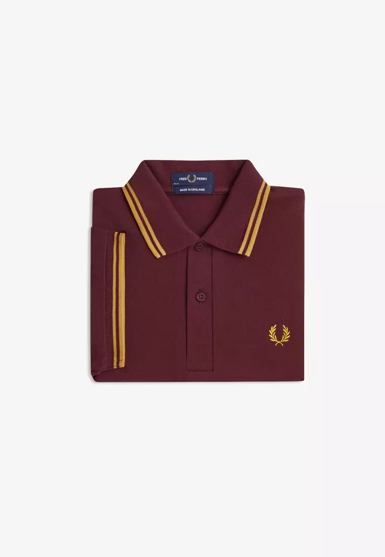 トップス Made in ENGLAND/FRED PERRY M12 Maroon Fred Perry Reissues M12 Twin Tipped Polo Shirt - M12 106