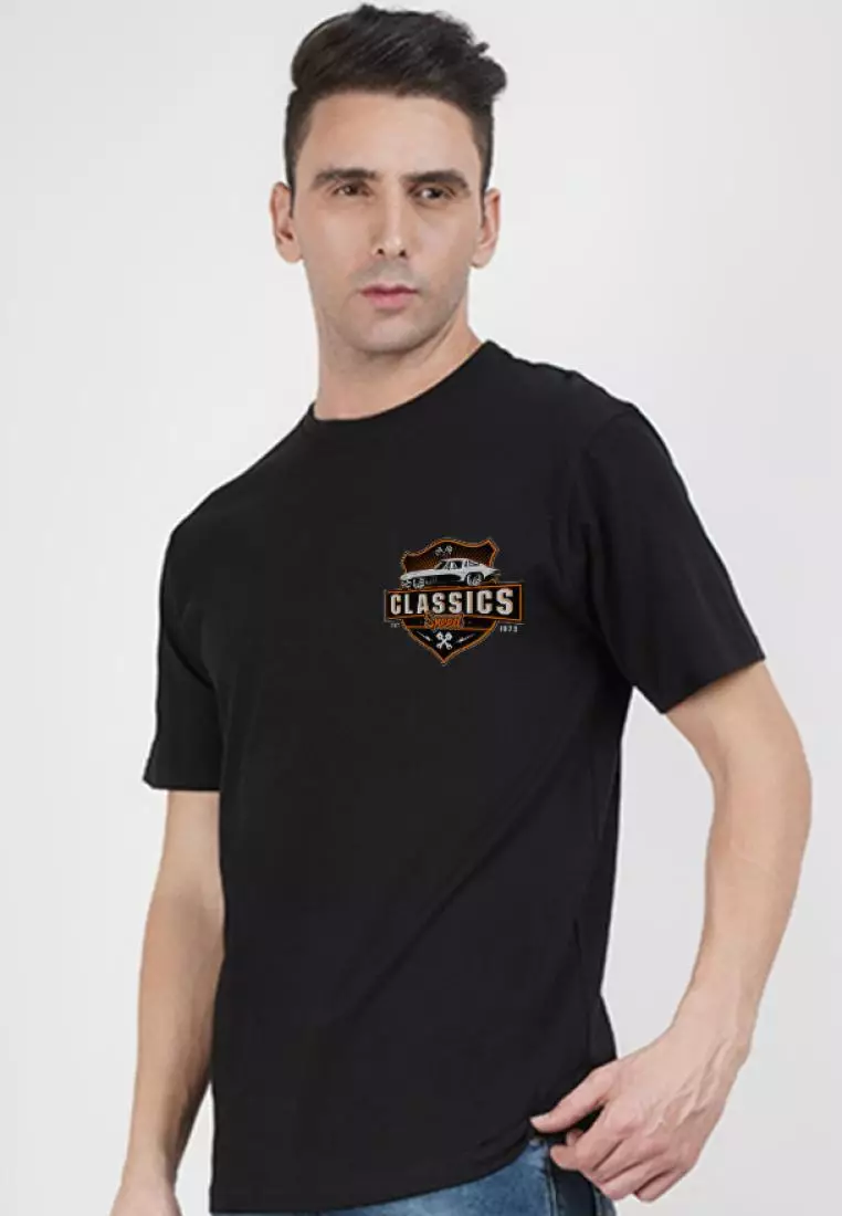 Classic Speed Graphic Black  Cotton Short Sleeve Essential T-Shirt