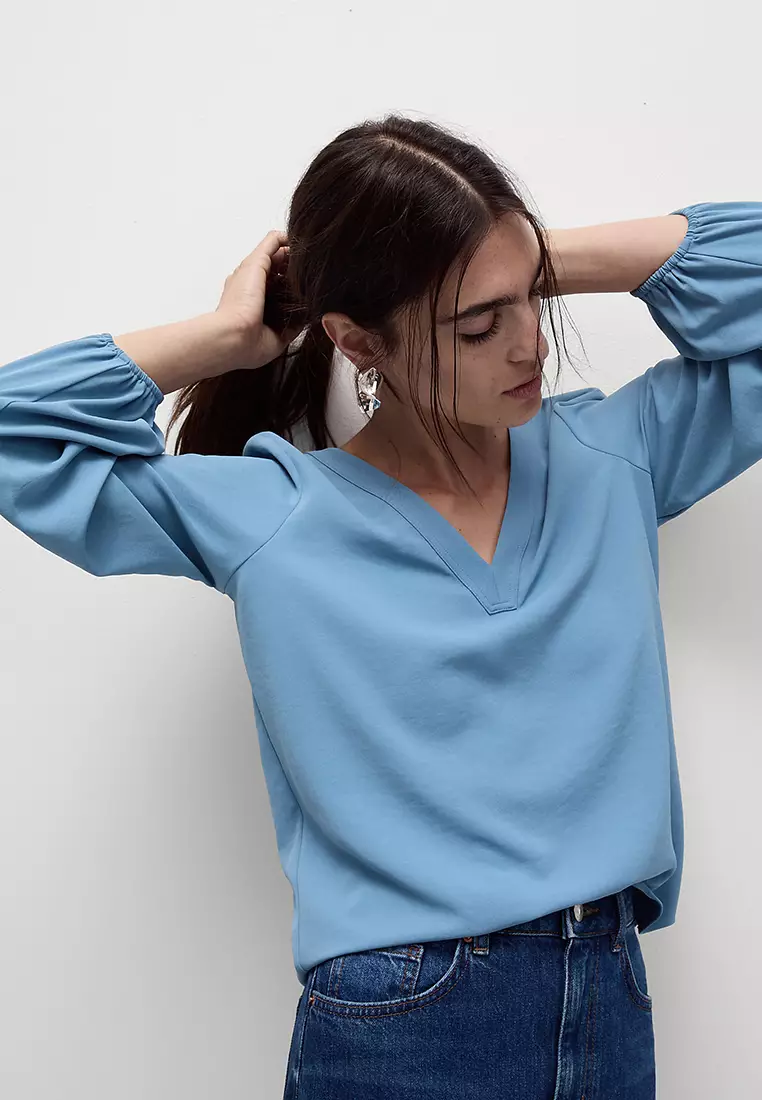 V-Neck Popover Blouse