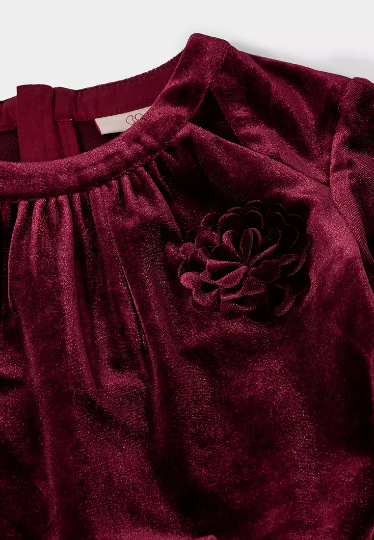 Nova Burgundy Velvet Jumpsuit