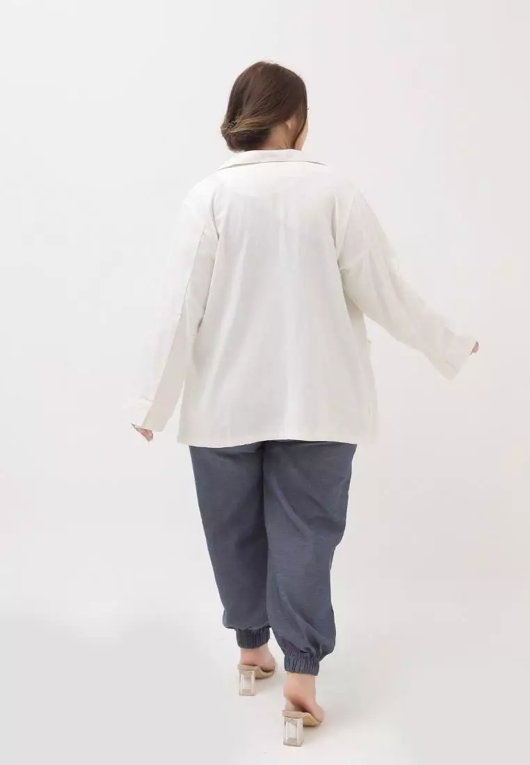 Plus Size Blazer Dal Mi Broken White