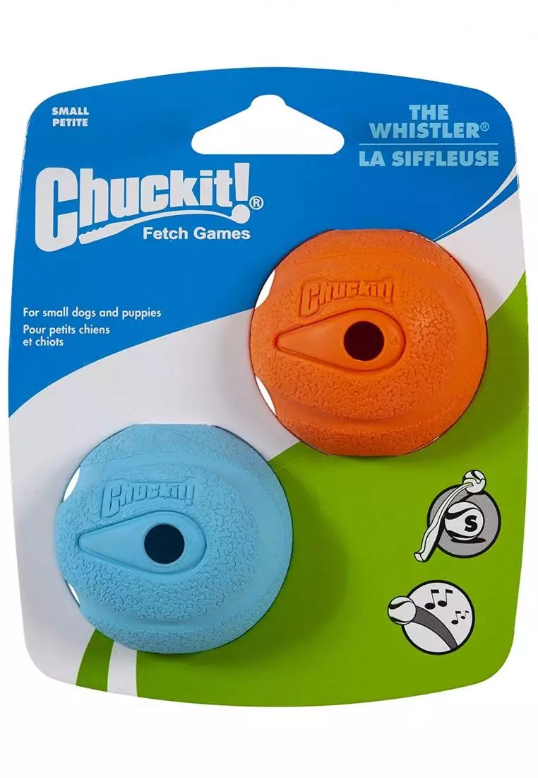 Buy Petmate ChuckIt! The Whistler Ball, 2-pk Small (2 Inch) Dog Toy ...