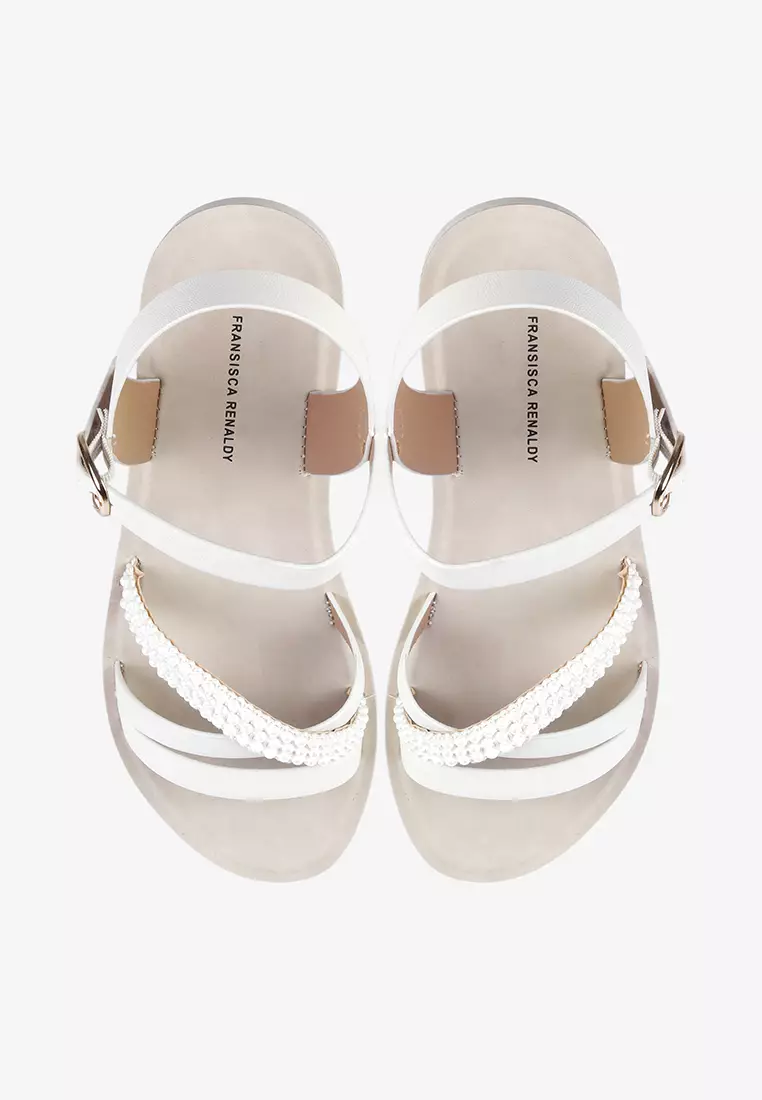 Sepatu Sandal Tali Wanita Anti Slip L.Lphosa White