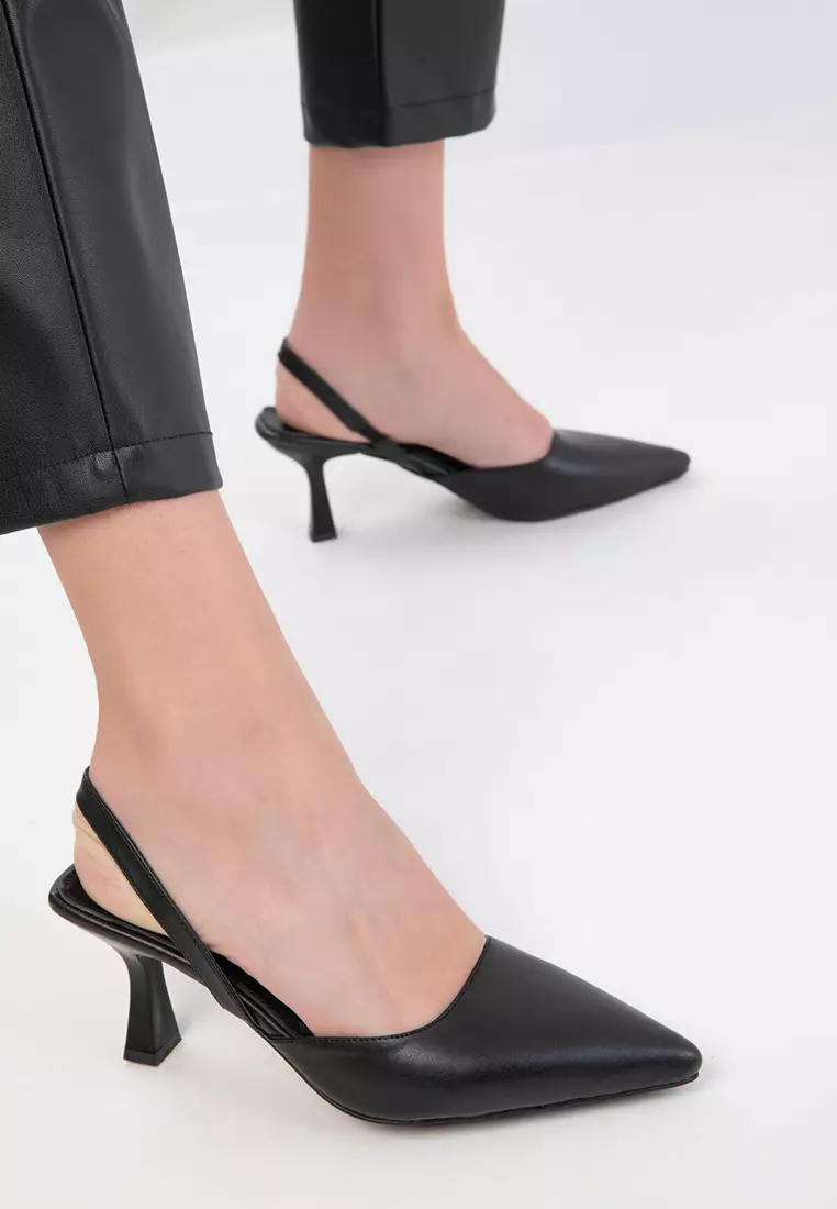 Black Women's Classic Heeled Shoes 20430