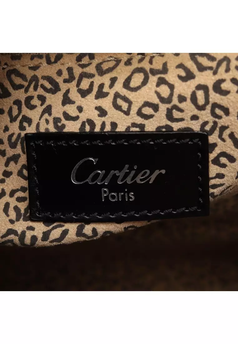 Pre-Loved Cartier panthère Shoulder bag tote bag leather black