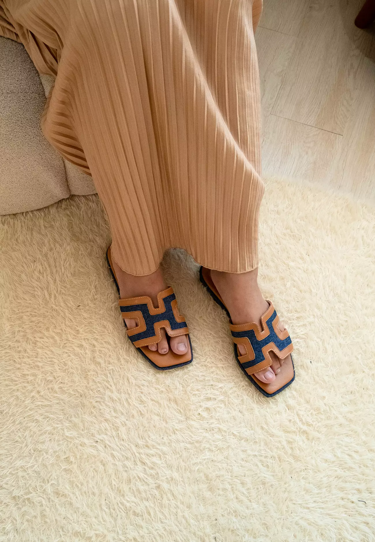 Harper Sandal Flat Slides Canvas Wanita