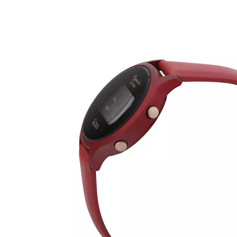 Jam Tangan Wanita Alexandre Christie Digi AC 9379 LH LREBA Ladies Digital Dial Red Leather Strap