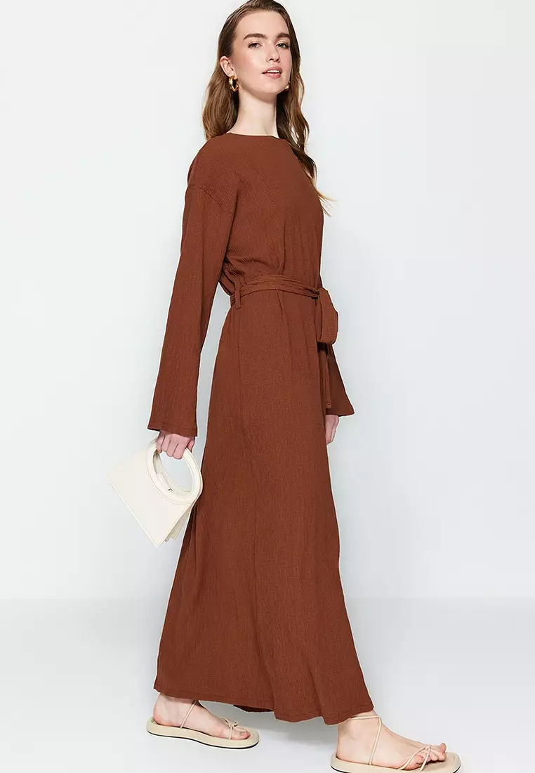 MODEST Boat Neck Maxi Dress
