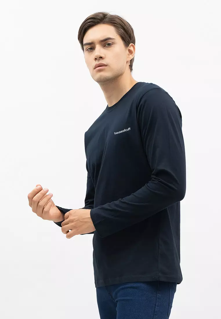 Houseofcuff Kaos Cotton Combed Lengan Panjang Pria Navy