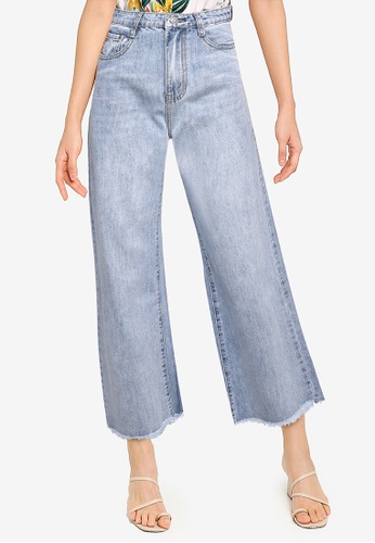 Buy Zalora Basics High Rise Cropped Flare Jeans Online Zalora Singapore