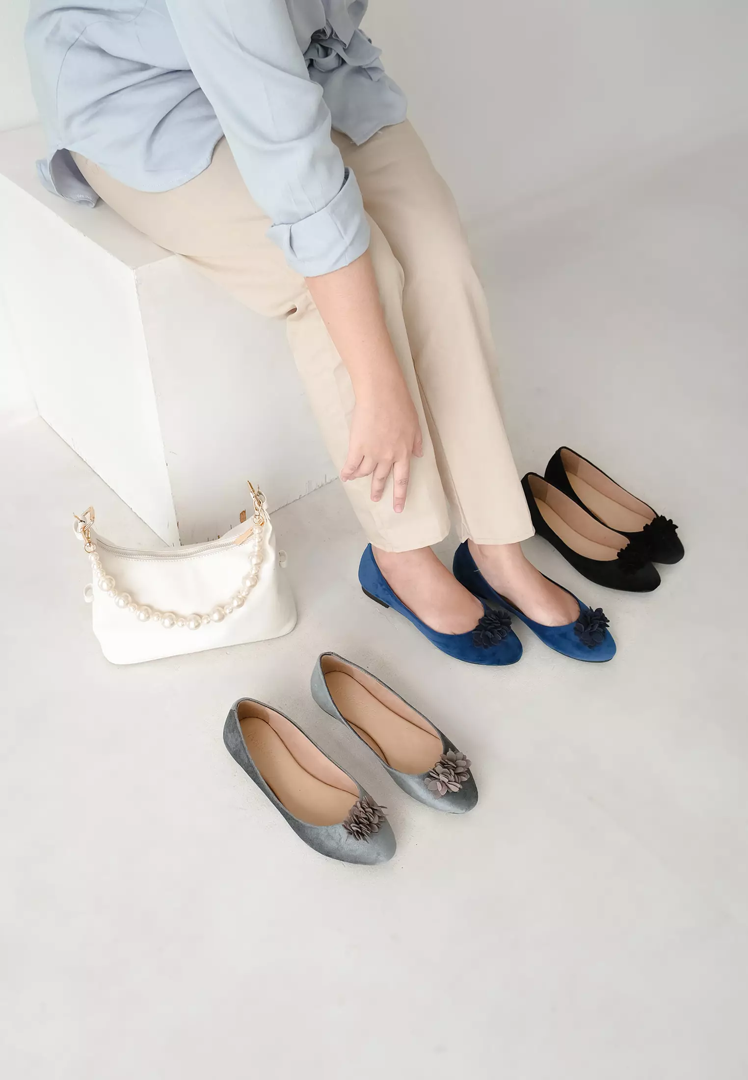 Dahlia Ballerina Flat Shoes with Flower