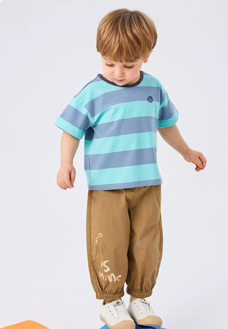 Kids Striped T-Shirt With Graphic Print