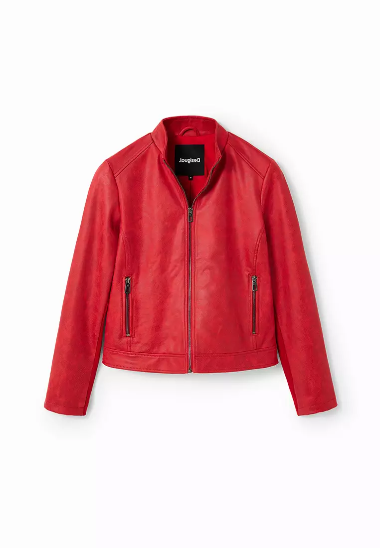 Desigual Woman Slim biker jacket.