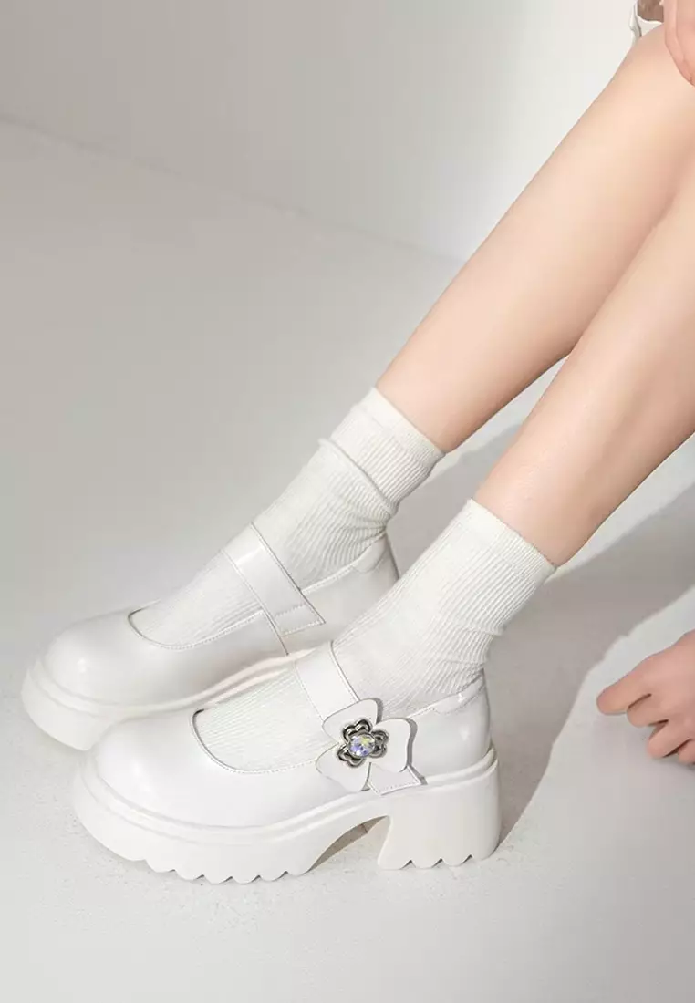 7cm Girly Leather Mary Jane Shoes MZ0623