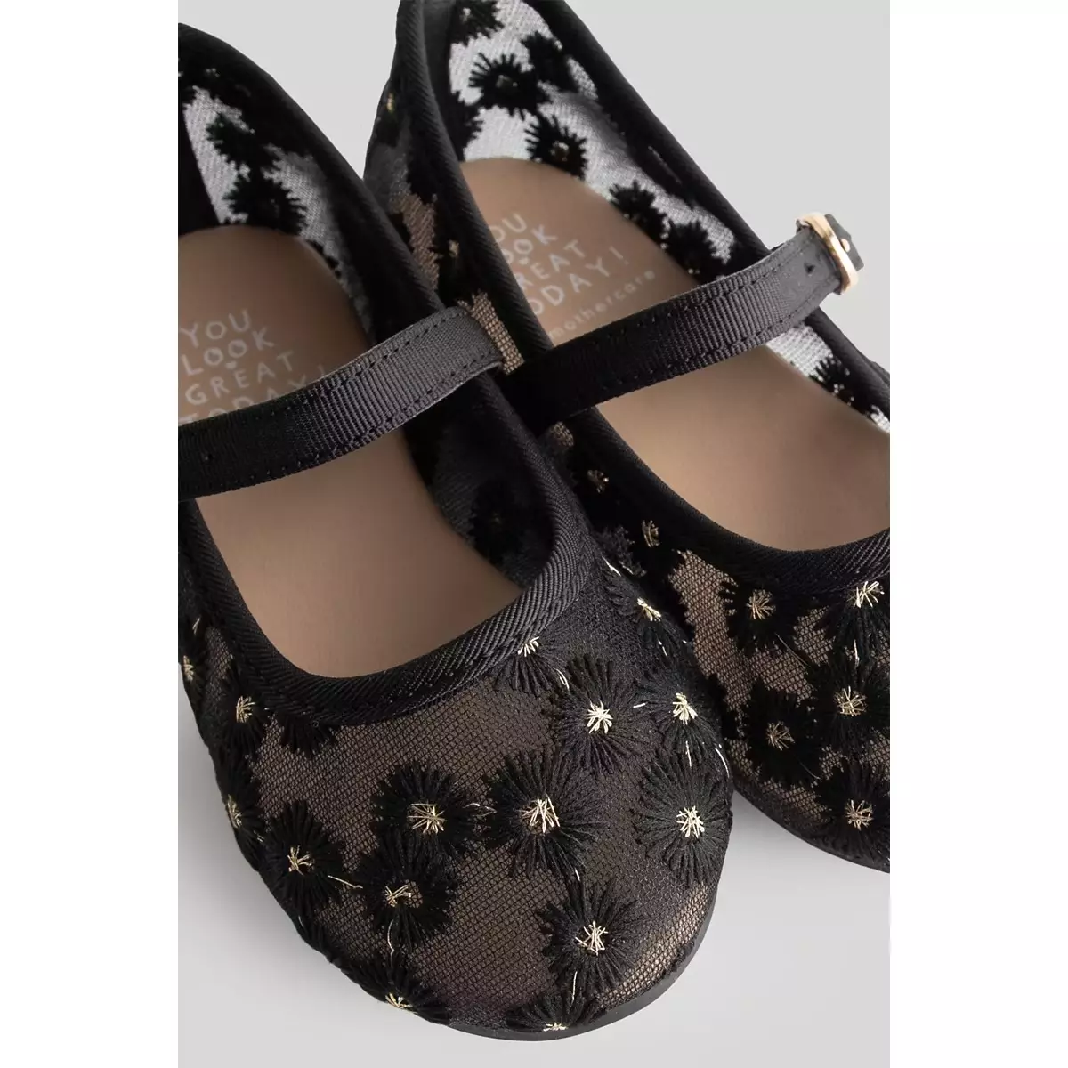 Mothercare Daisy Mesh Ballerina Shoes - Sepatu Anak Perempuan (Hitam)