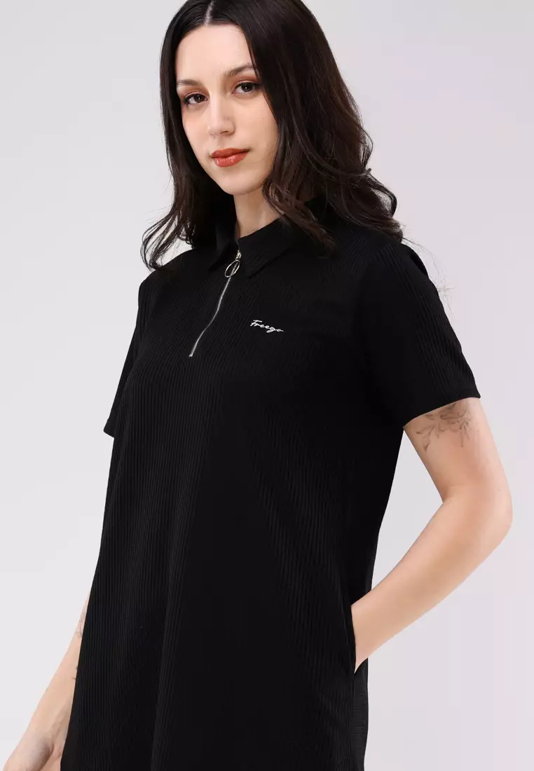 Special Cotton Waffle Knits Short Sleeve Dress