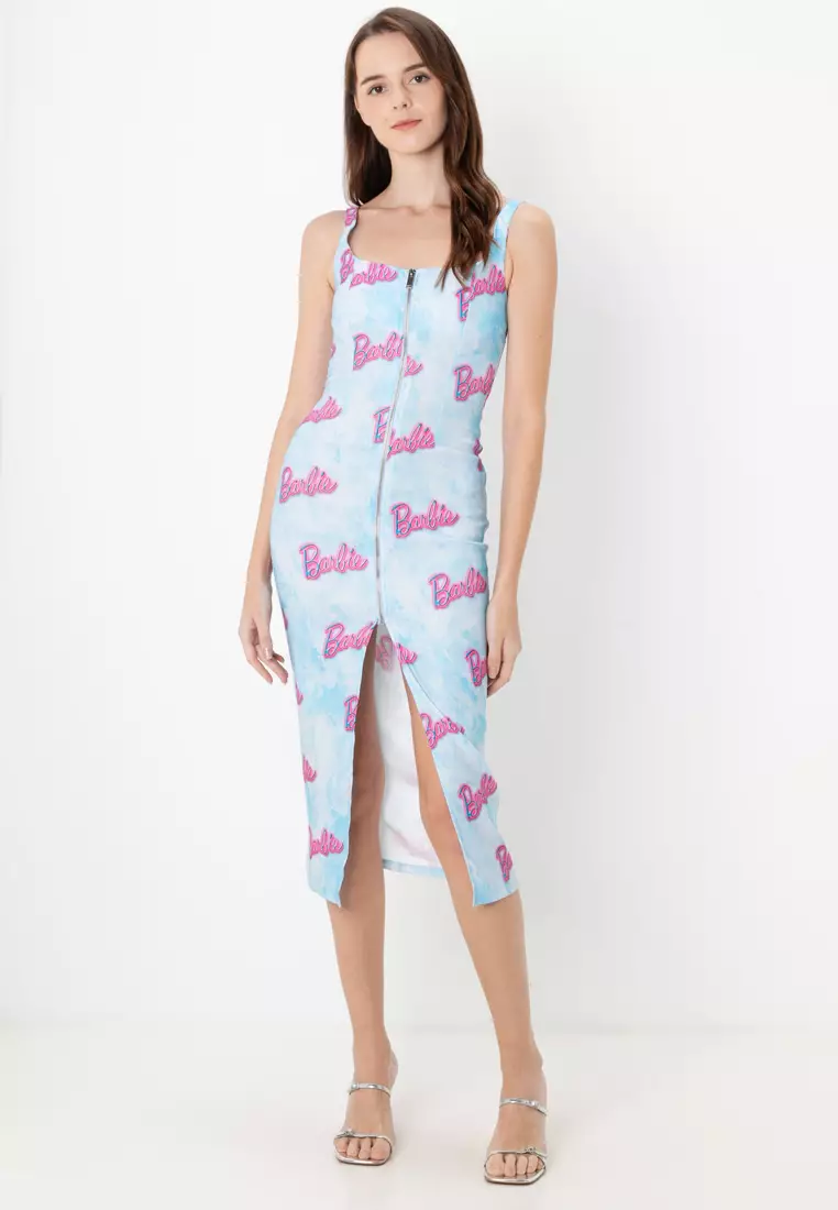 Barbie Print Strappy Midi Dress