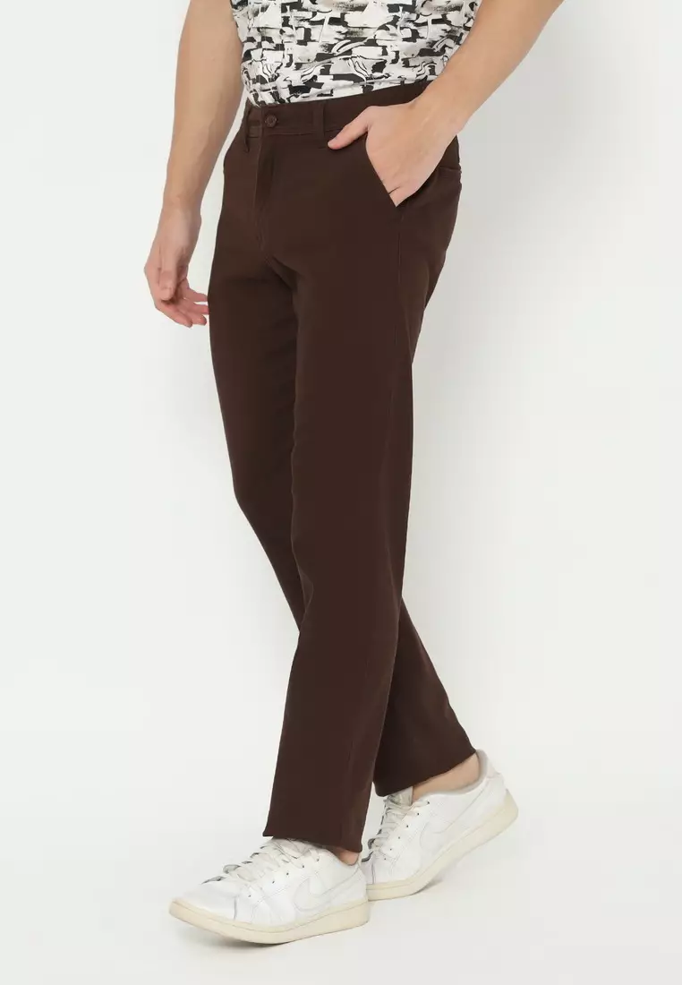 POLICE Celana Chino Panjang Cotton Premium Regular Fit Pria