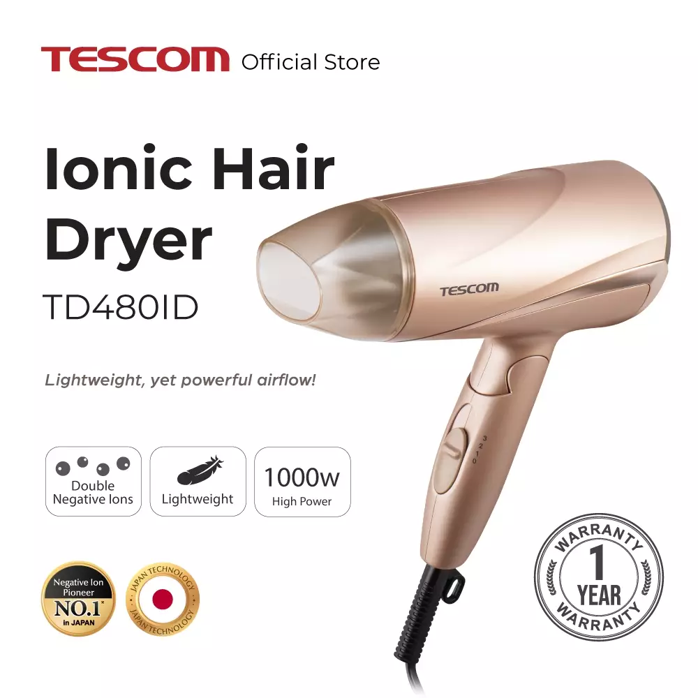Tescom Ionic Hair Dryer / Pengering Rambut Mengandung Ion TD480ID