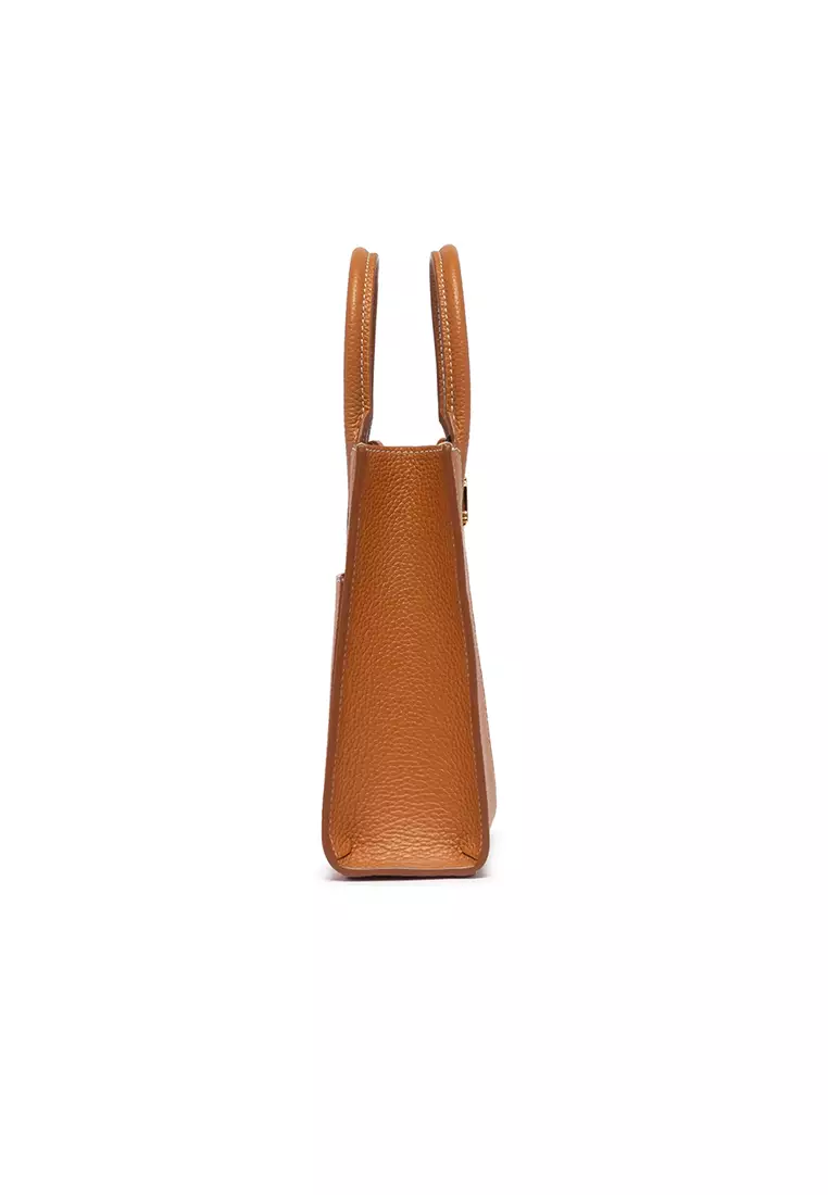 Grainy Leather Micro Frances Tote Warm Russet 80627021