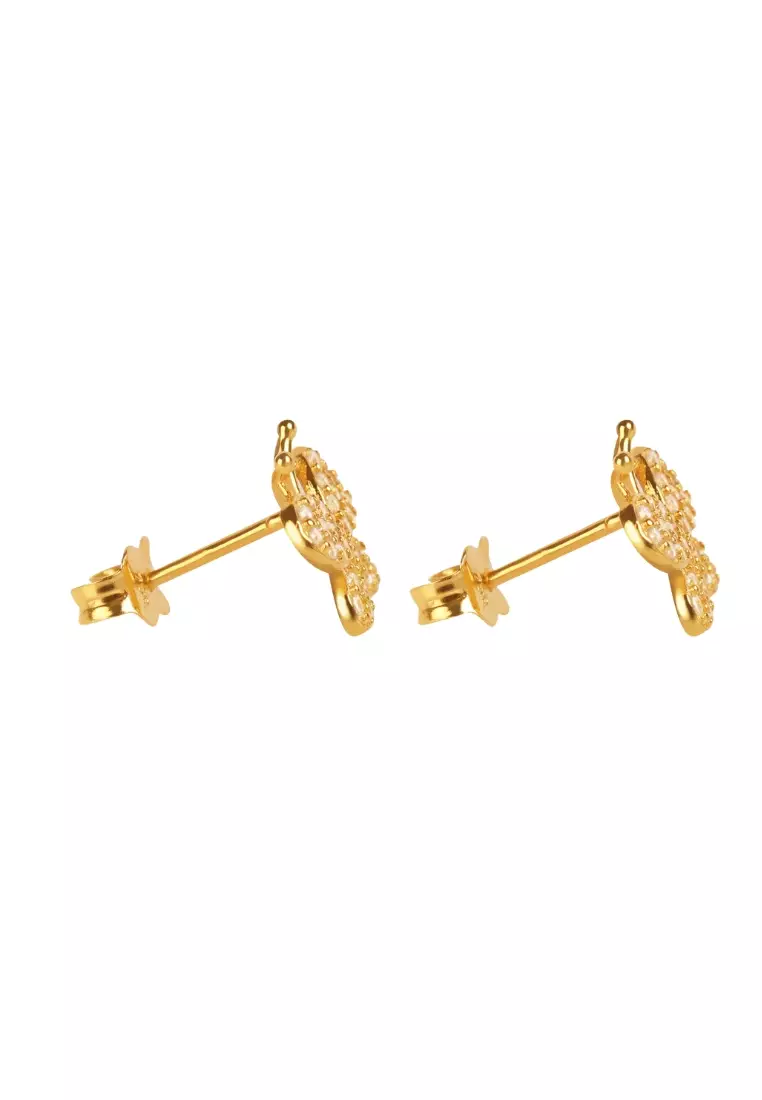 Butterfly Pea Studs 18k Gold