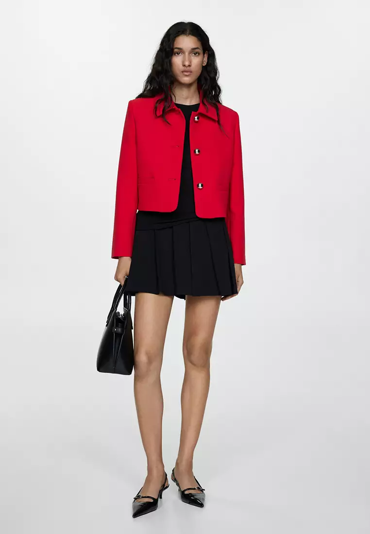 Mango red jacket sales