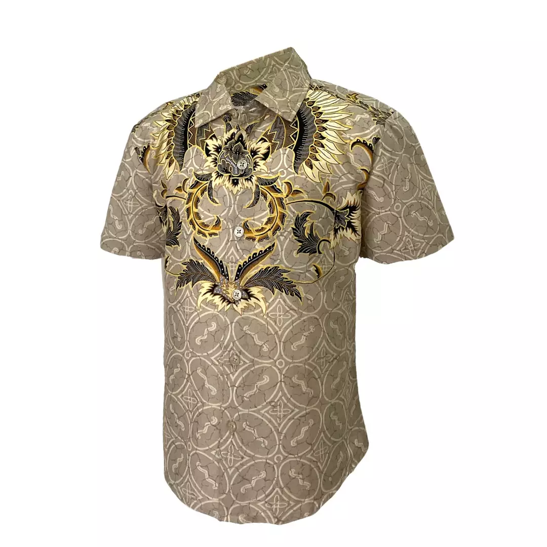 Pingu Kemeja Batik Anak Laki Laki Pendek Cream 93101332X