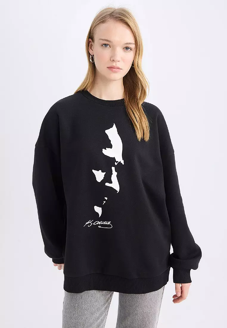 Oversize Crew Neck Atatürk Sweatshirt