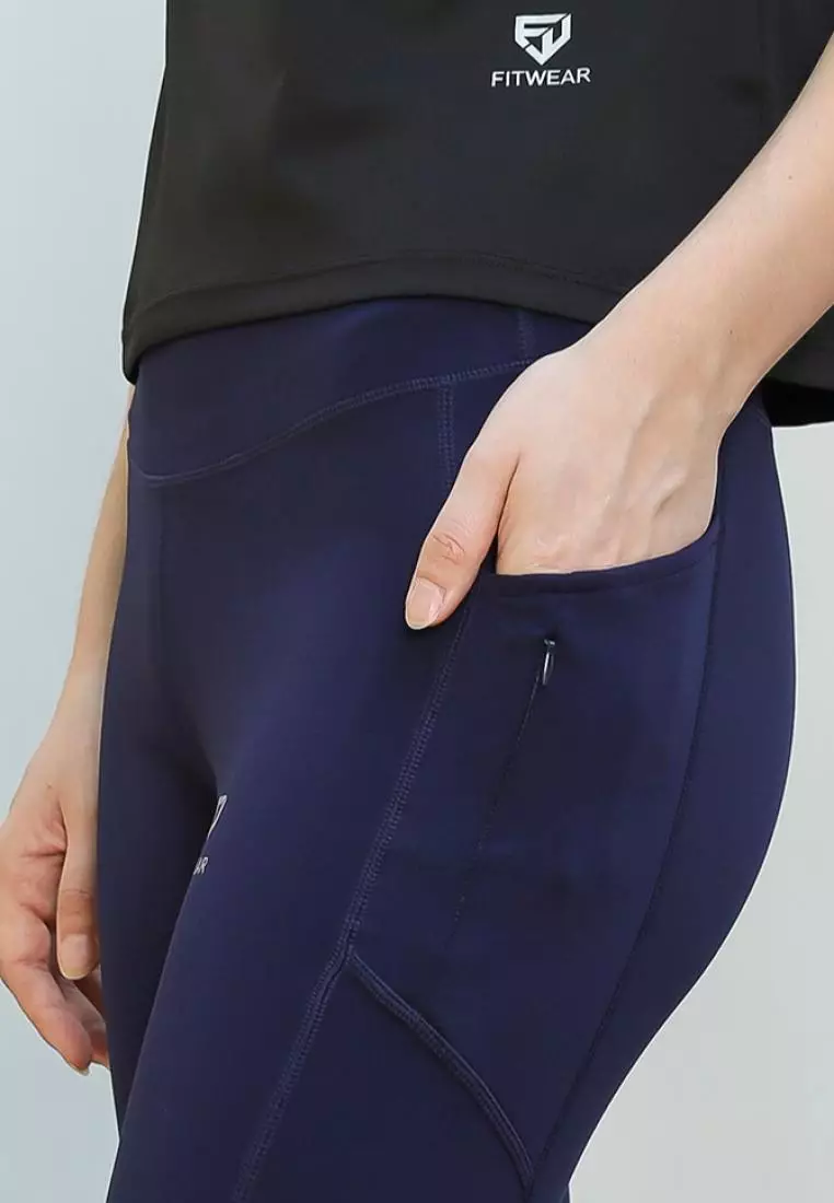 Fitwear - Legging Big Size Olahraga Wanita BELIA BIKER 4 POCKET - MIDNIGHT BLUE