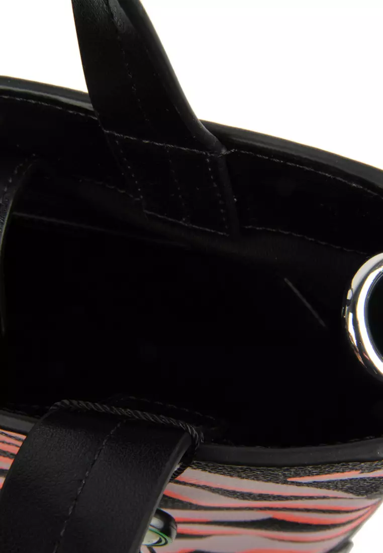 Tiger Print Mini Tote Bag in Pink,Black