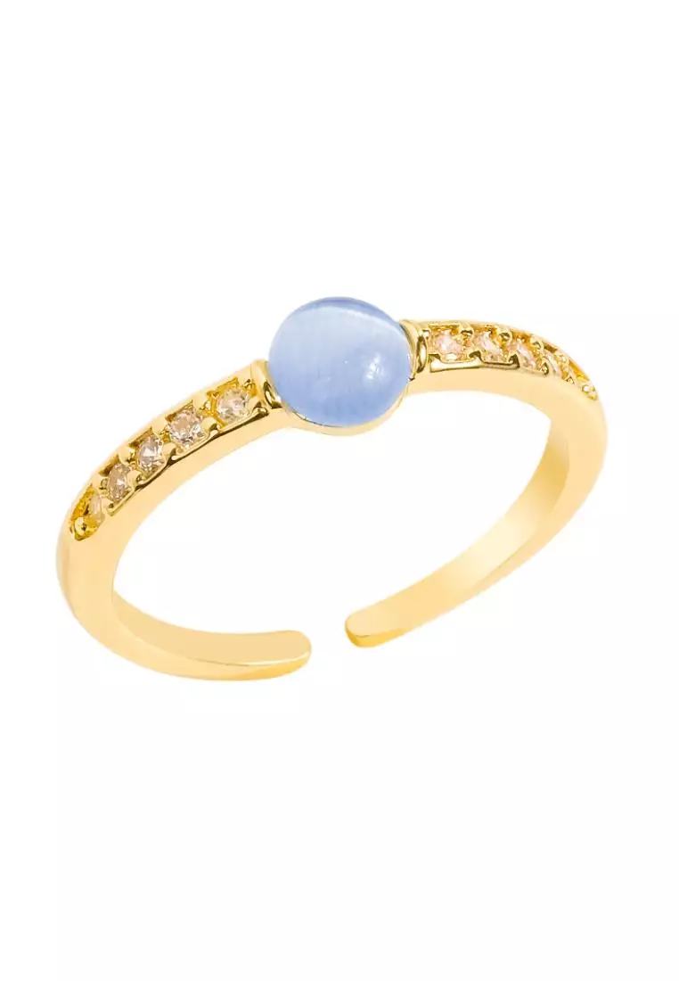 Buy Mikana Mikana Glimmer Gems Miku Blue Adjustable Ring with Moonstone ...