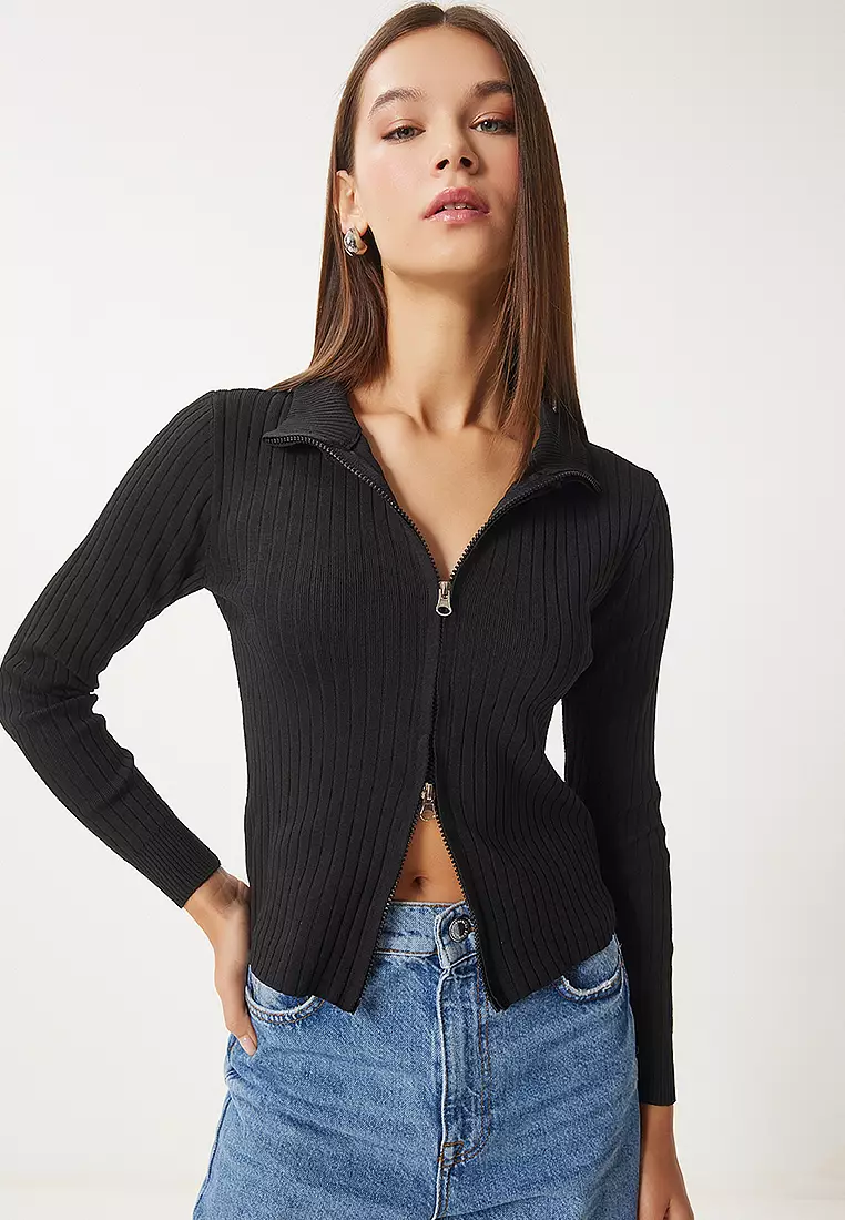 Fitted Zip Cardigan