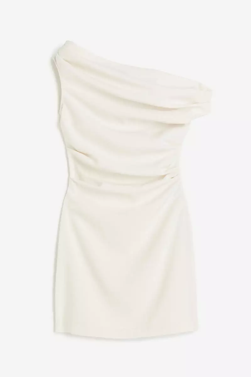 Draped one-shoulder dress