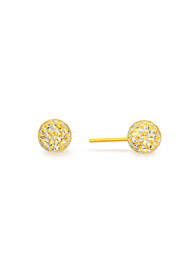 375/9K Gold Sphere Earrings S102A