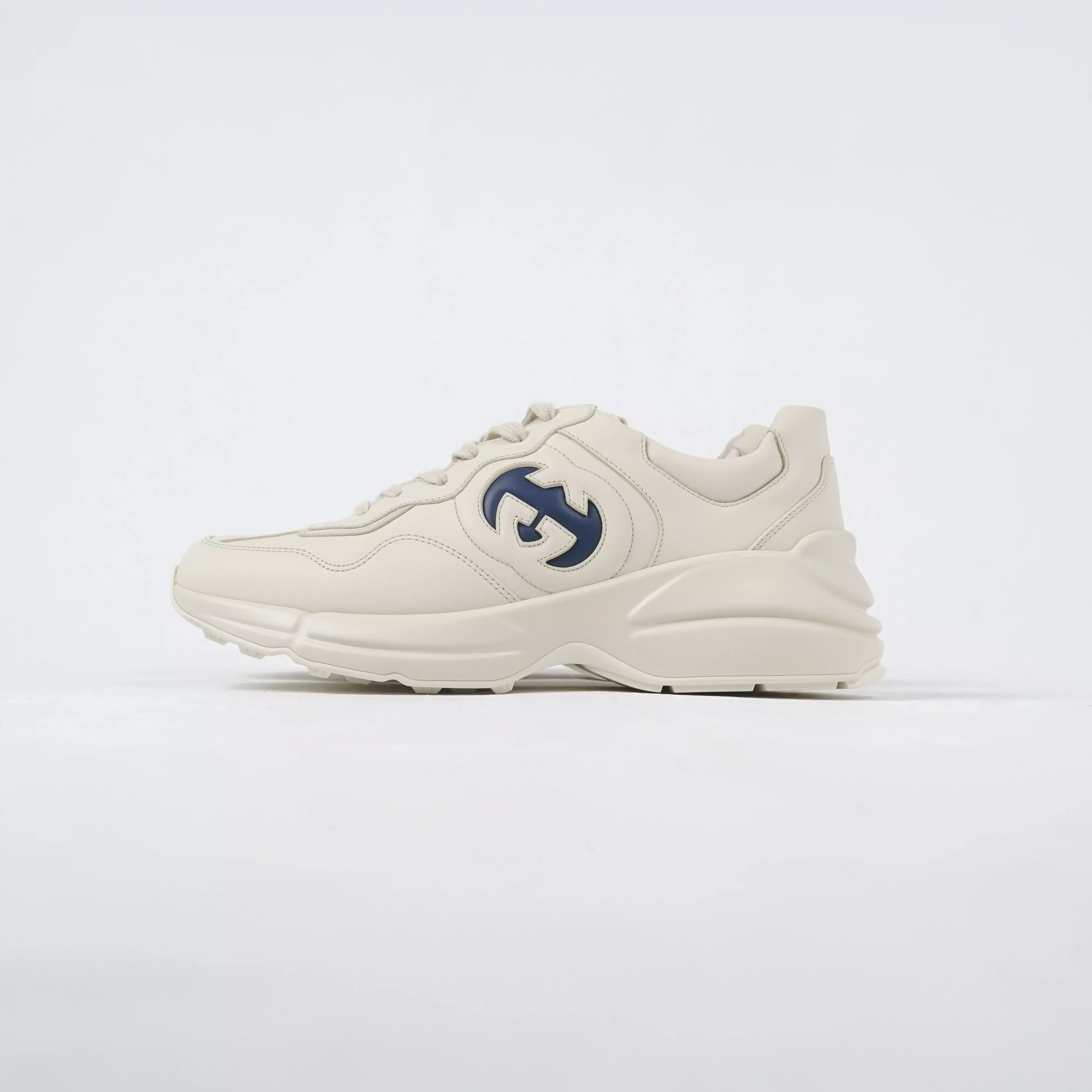 Sepatu GUCCI RYTHON INTERLOCKING BLUE WHITE SNEAKER 100% ORIGINAL