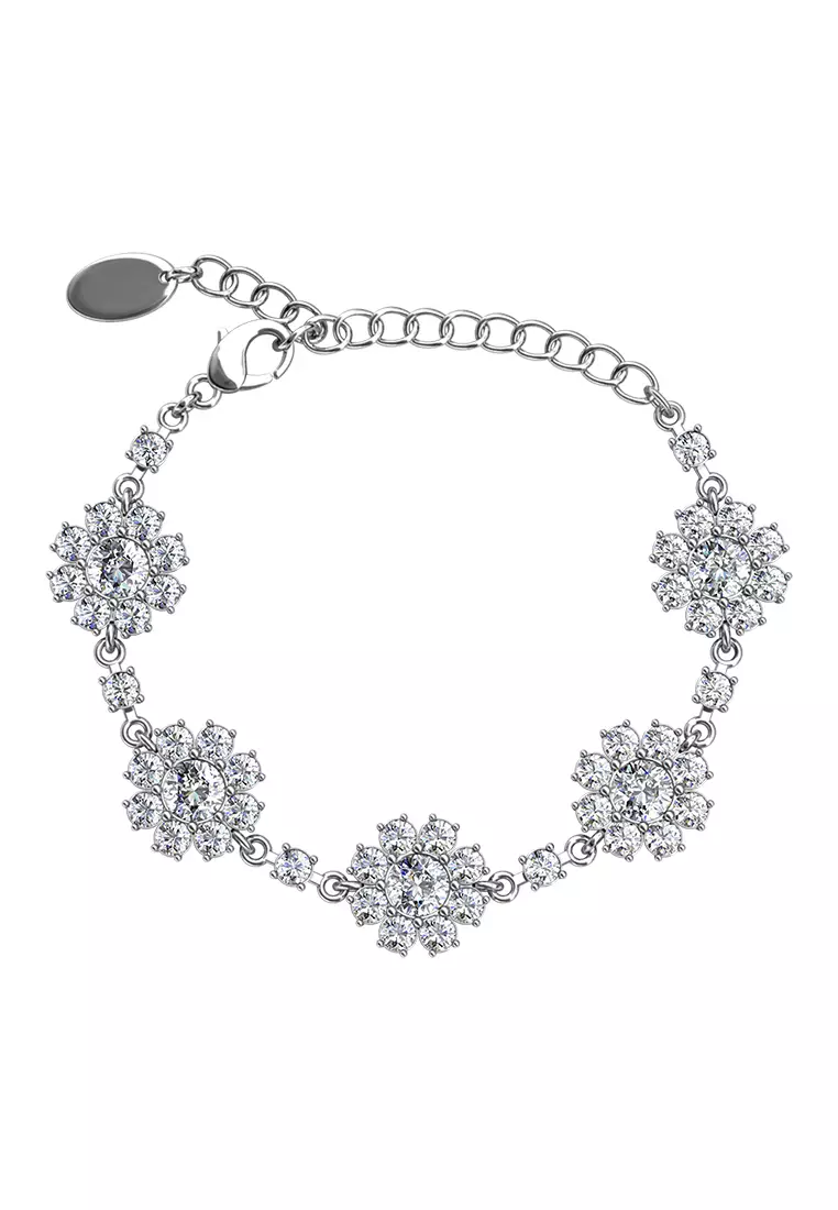 Forever Daisy Bracelet WG - Gelang Crystal Luvea Collection by Her Jewellery