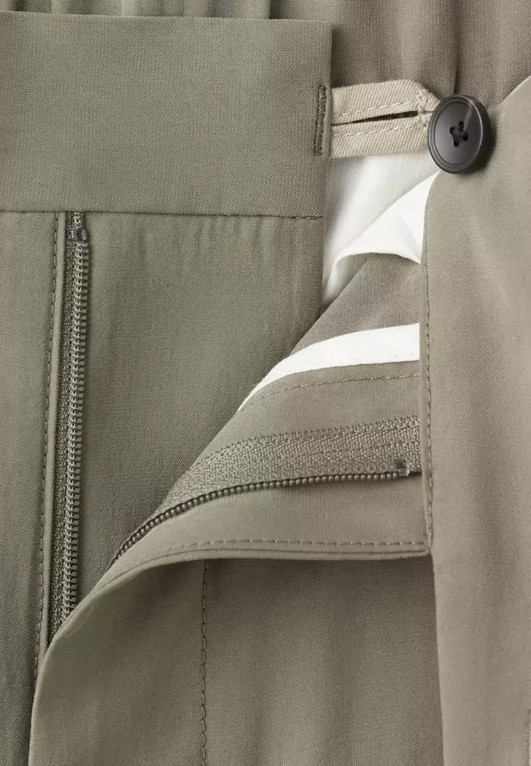 Regular-Fit Pleated Trousers