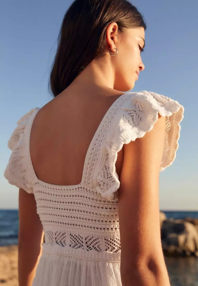 Crochet Flute Sleeve Dress