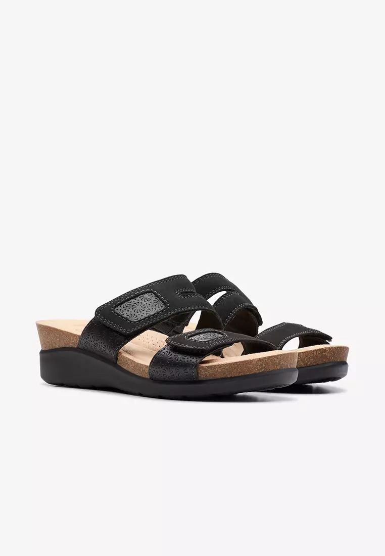 Calenne Maye Wedge Sandals Black Combi