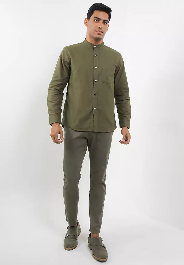 Ossu Green Olive Longsleeve Ciangi Shanghai Shirt