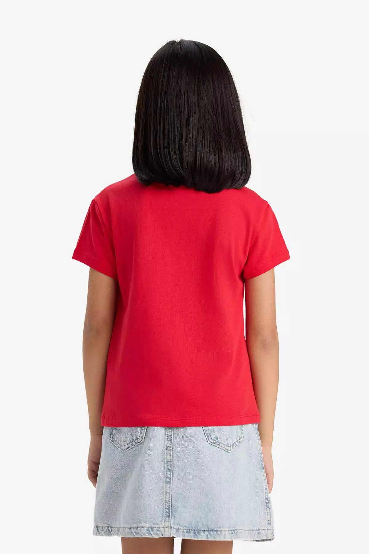 Girl's Crew Neck Printed Short Sleeve T-Shirt E5894A825Sm